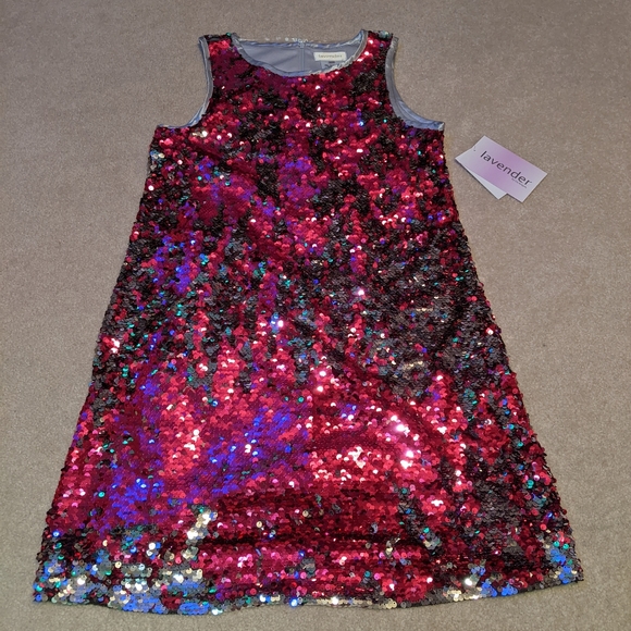 lavender Other - Nwts Lavender girls flippable pink & silver sequin dress